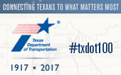 Connecting Texans to what matters most. Texas Department of Transportation: 1917-2017 #txdot100