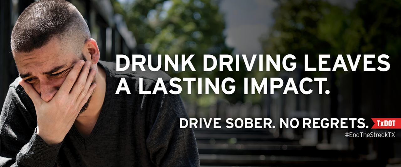 Drive Sober. No Regrets. #EndtheStreakTx