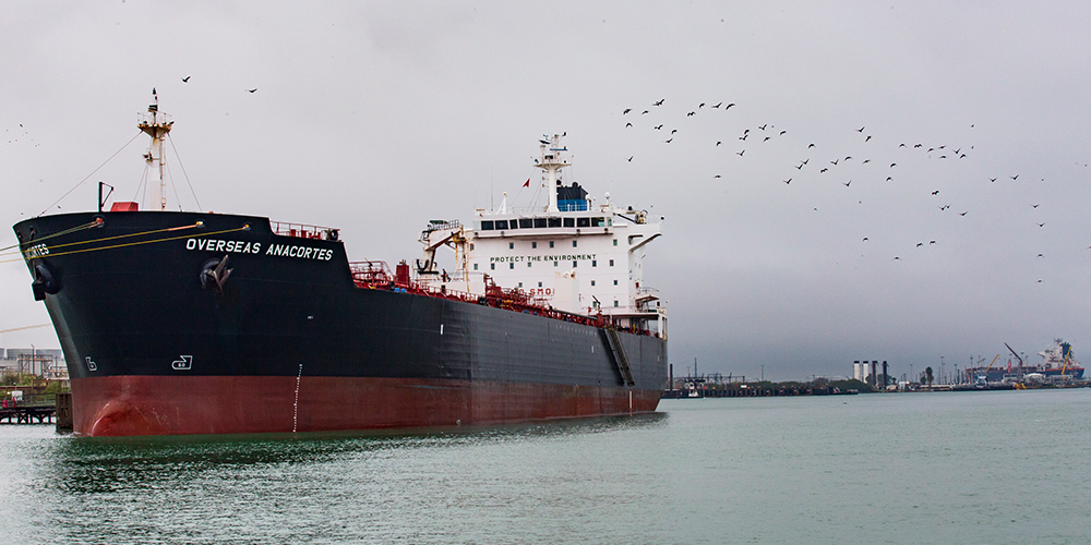 Ship in port of Corpus Christi