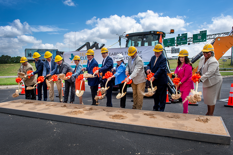 Transportation officials at ground breaking ceremony