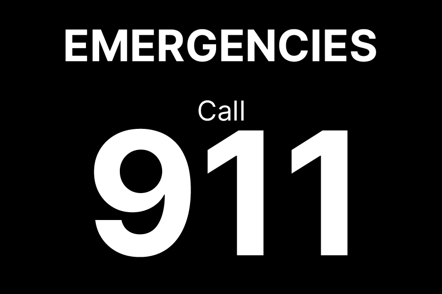 Emergencies call 911