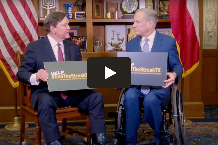 Bruce bugg conversation with Governor Greg Abbott