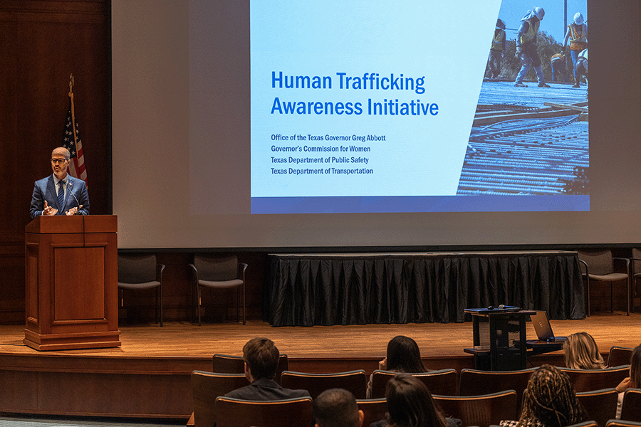 TxDOT Executive Director Marc Williams speaks at human trafficking event