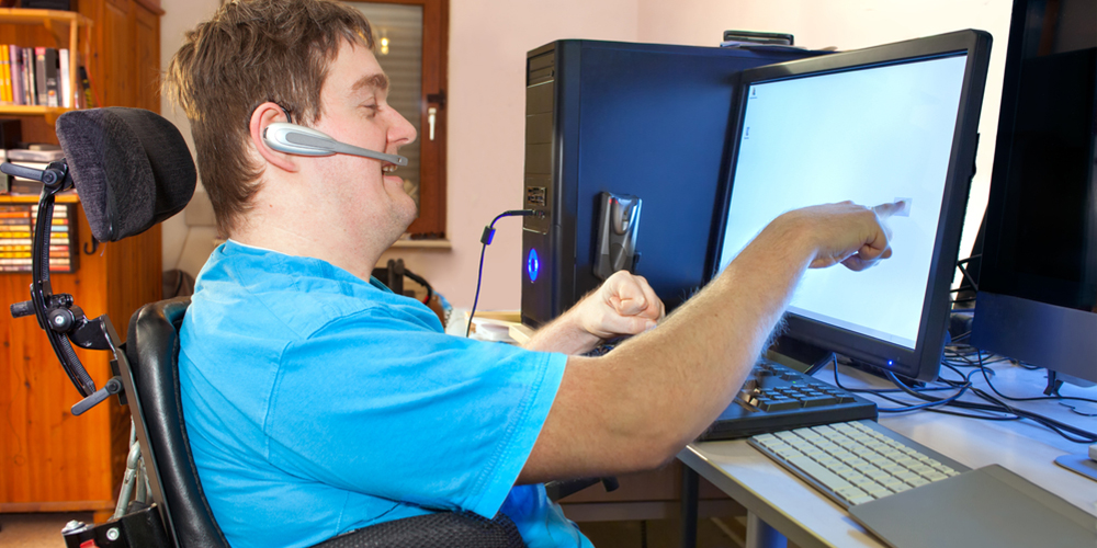 Person using computer assisted technology