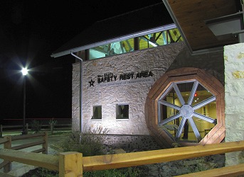 Night view near the front entrance