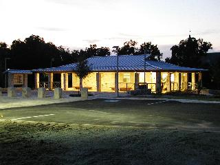 View of the facility at dusk