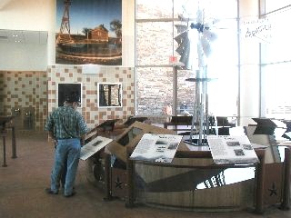 Display exhibits inside the lobby