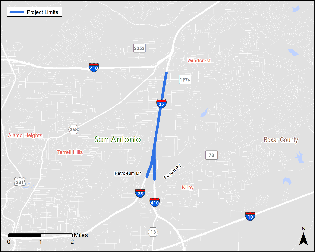 I-35 NEX South map