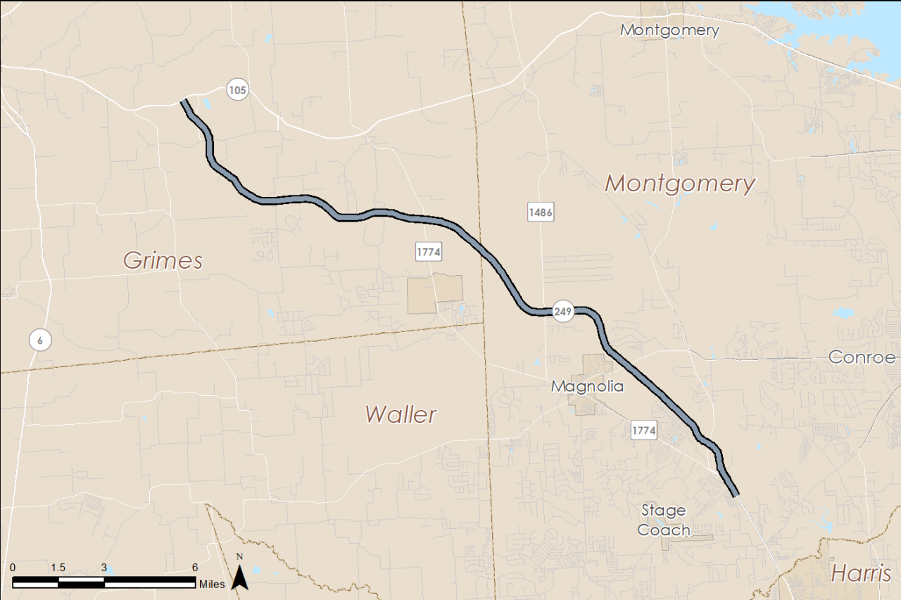 SH 249 Extension map
