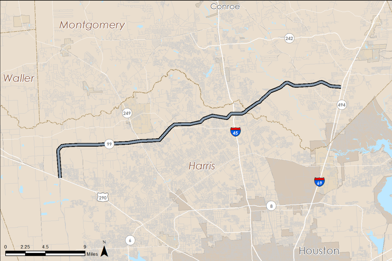 SH 99 Grand Parkway F & G map