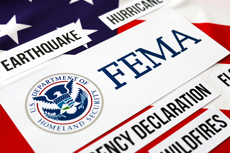 American flag FEMA logo