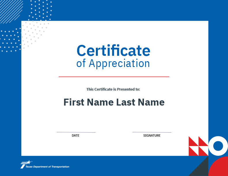 Certificate sample