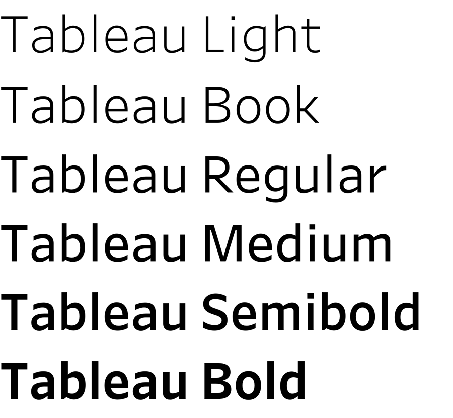 Tableau font family