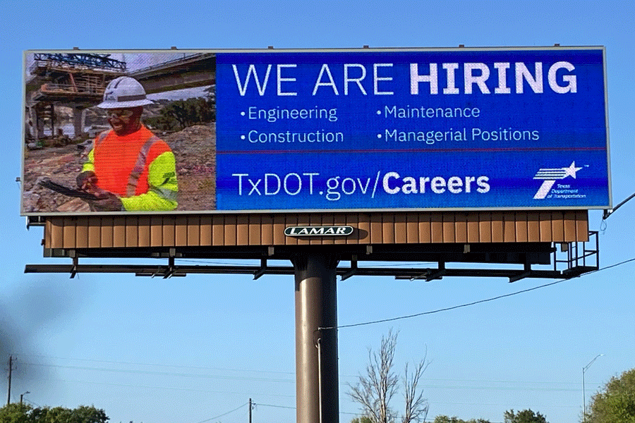 TxDOT careers billboard
