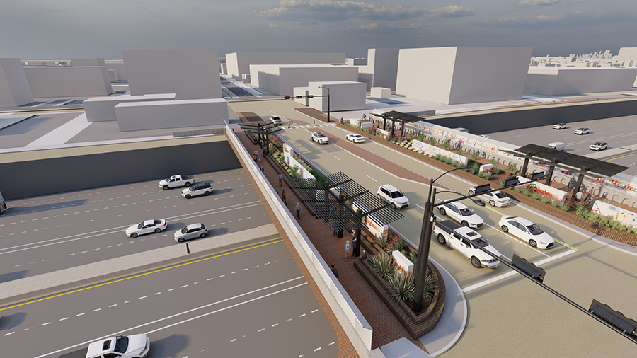 Artist rendering of I-35 6th Street bridge in Austin