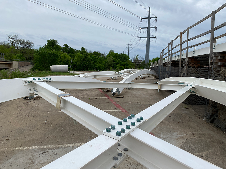 Braces for bridge on the ground