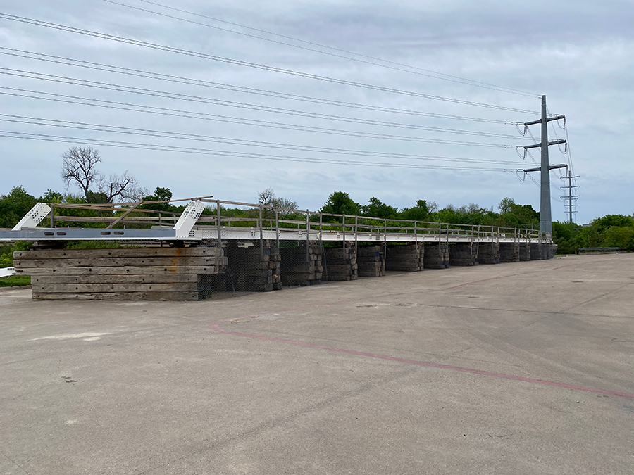Pedestrian bridge ready for installation