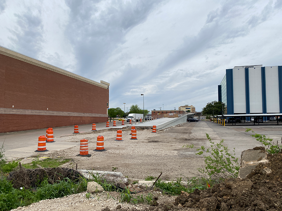 Staging of pedestrian bridge