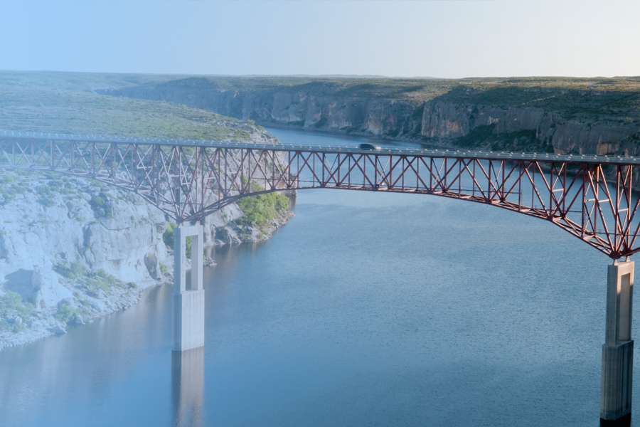 tall bridge above a river