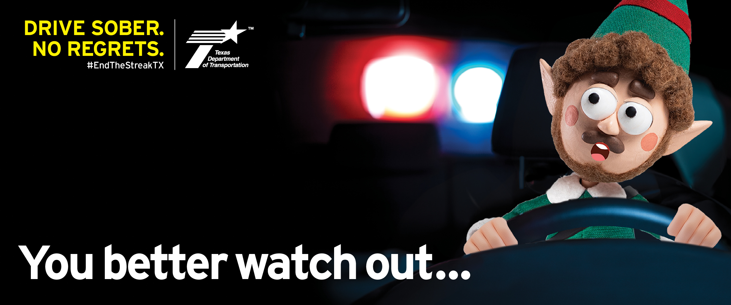 Holiday drive sober banner. You better watch out...