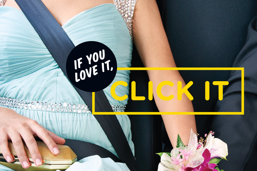 Passenger with seat belt on: If you love it, click it campaign