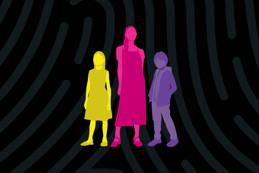 Trata de personas ilustración mujer niños