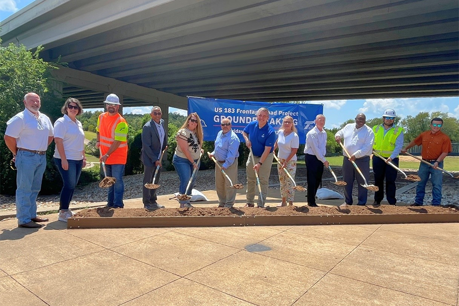 Cedar Creek frontage road ground-breaking