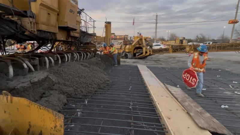 A new SPUI interchange being built on I-35 in Ellis County.