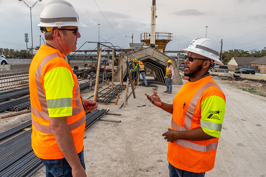 Construction at the Interstate 35 and U.S. Highway 183 interchange in Austin.   TxDOT Engineer Matthew Kelly.  Contact: Bradley Wheelis  512 815 7239.