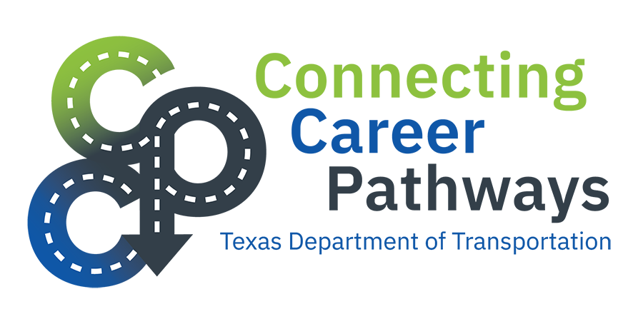 Logotipo de Connecting Career Pathways, Departamento de Transporte de Texas