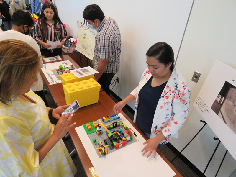 Building the transportation industry’s future one Lego® brick at a time!  High school students thrilled audiences at their Metro Center Design challenge showcase, a culminating event of the 2023 STC hosted by San Jacinto College (SJC). STCs are part of TxDOT’s CCP, an agency-wide initiative led by CIV. CCP programming helps create keys to future employability for elementary, middle and high-school students by helping them develop and hone creative, critical-thinking, and communications skills. Brick-by-brick, CCP helps connect young Texans to a prosperous future and moves all Texans forward.