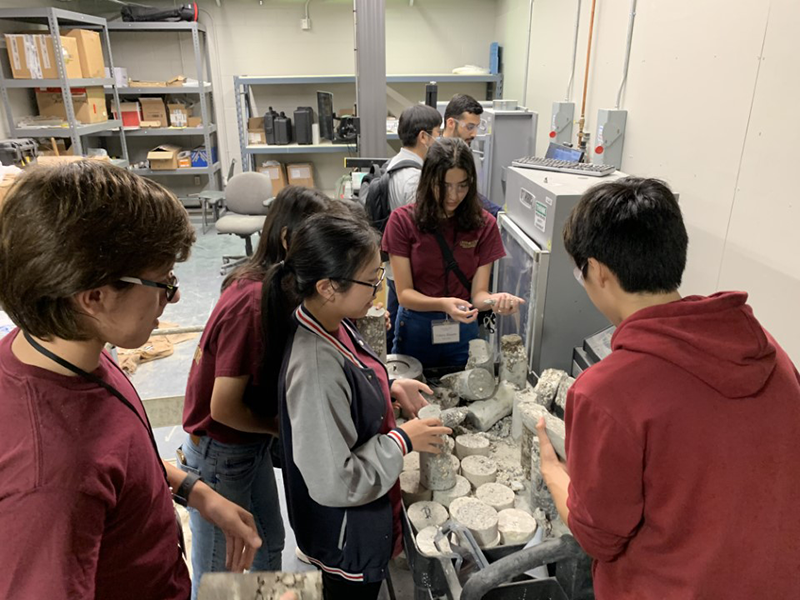 Texans learn whether they have the ‘right stuff’ for jobs in transportation. In this photo, students attending STC hosted by Texas State University examine the science behind the road’s surface materials and learn about the many career pathways in the growing and high-paying transportation industry. STCs are one visible arm of CCP, an agency-wide initiative led by the CIV, that builds career awareness and grows the talent pool from elementary school through post-secondary education.