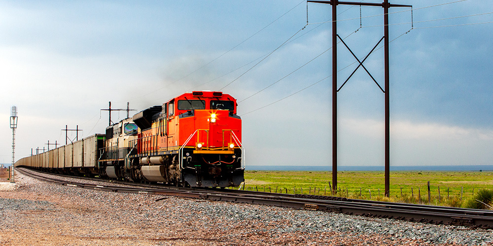 Red locomotive train