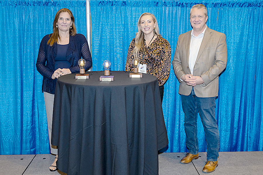 Team East Texas, winner of the S.T.A.R. Award at the 2025 Texas Innovation Invitational in Fort Worth, Texas, June 16-18, 2025.L-r: Erika Kemp, TxDOT; Baylea Evans, Team East Texas; Darran Anderson, TxDOT.
