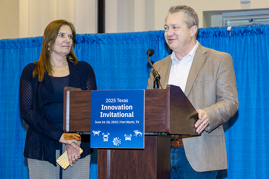 Erika Kemp and Darran Anderson provide closing comments at the 2025 Texas Innovation Invitational in Fort Worth, Texas, June 16-18, 2025.
