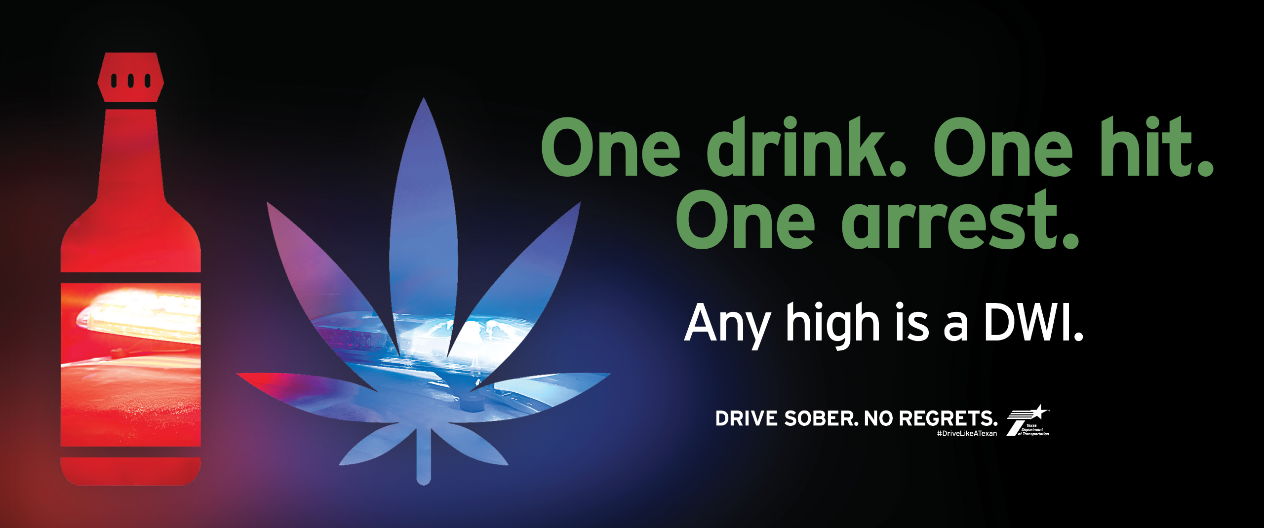 ¿Salir? Nosotros también. Conduce sobrio. Sin arrepentimientos. #DriveLikeATexan