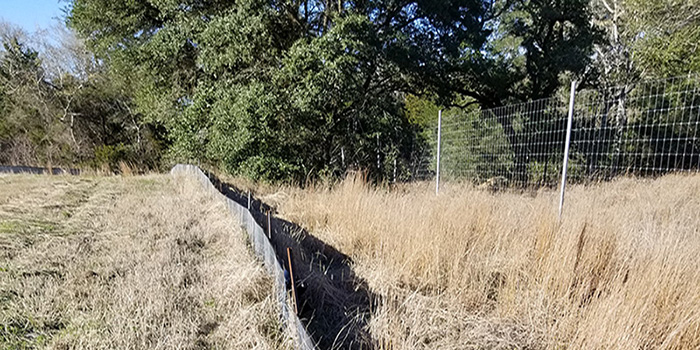 Exclusion fence for amphibians and reptiles