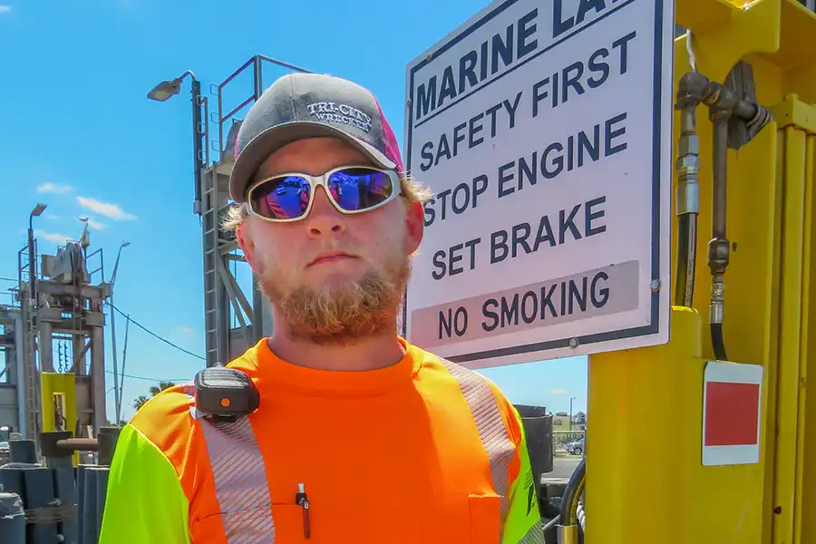 Port Aransas ferry marine law sign