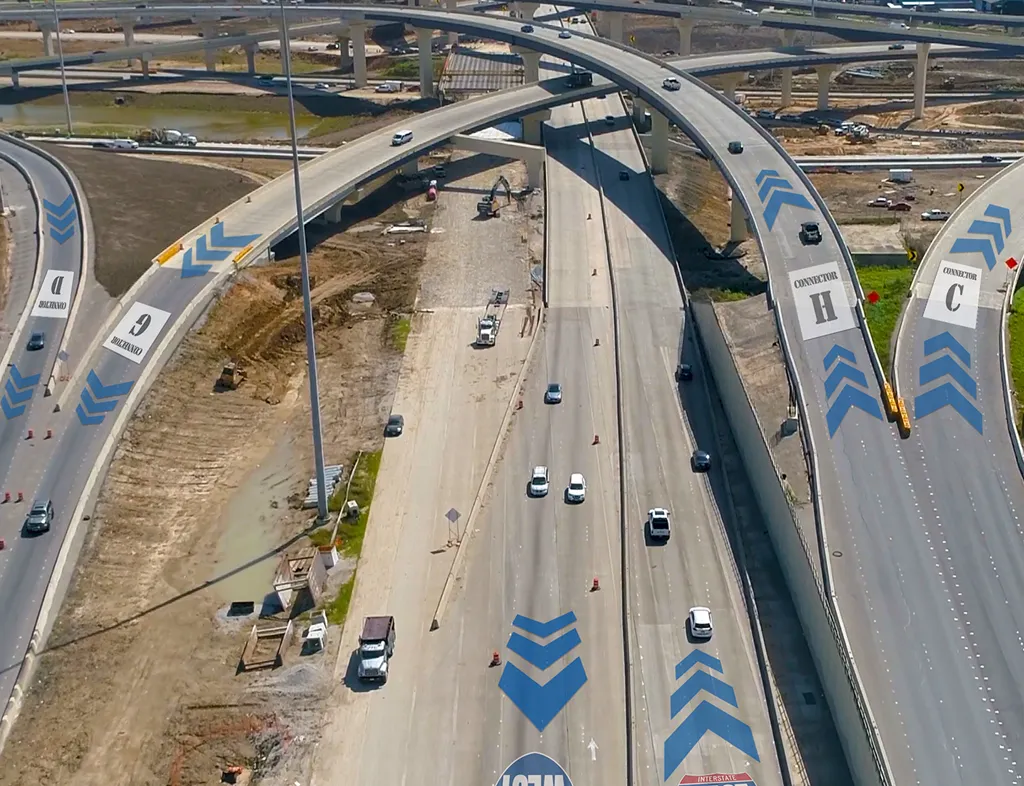 Aerial photo of project roadways