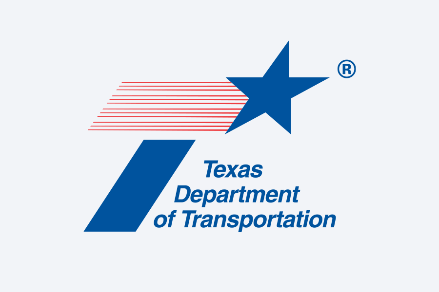 Logotipo de TxDOT fondo azul claro