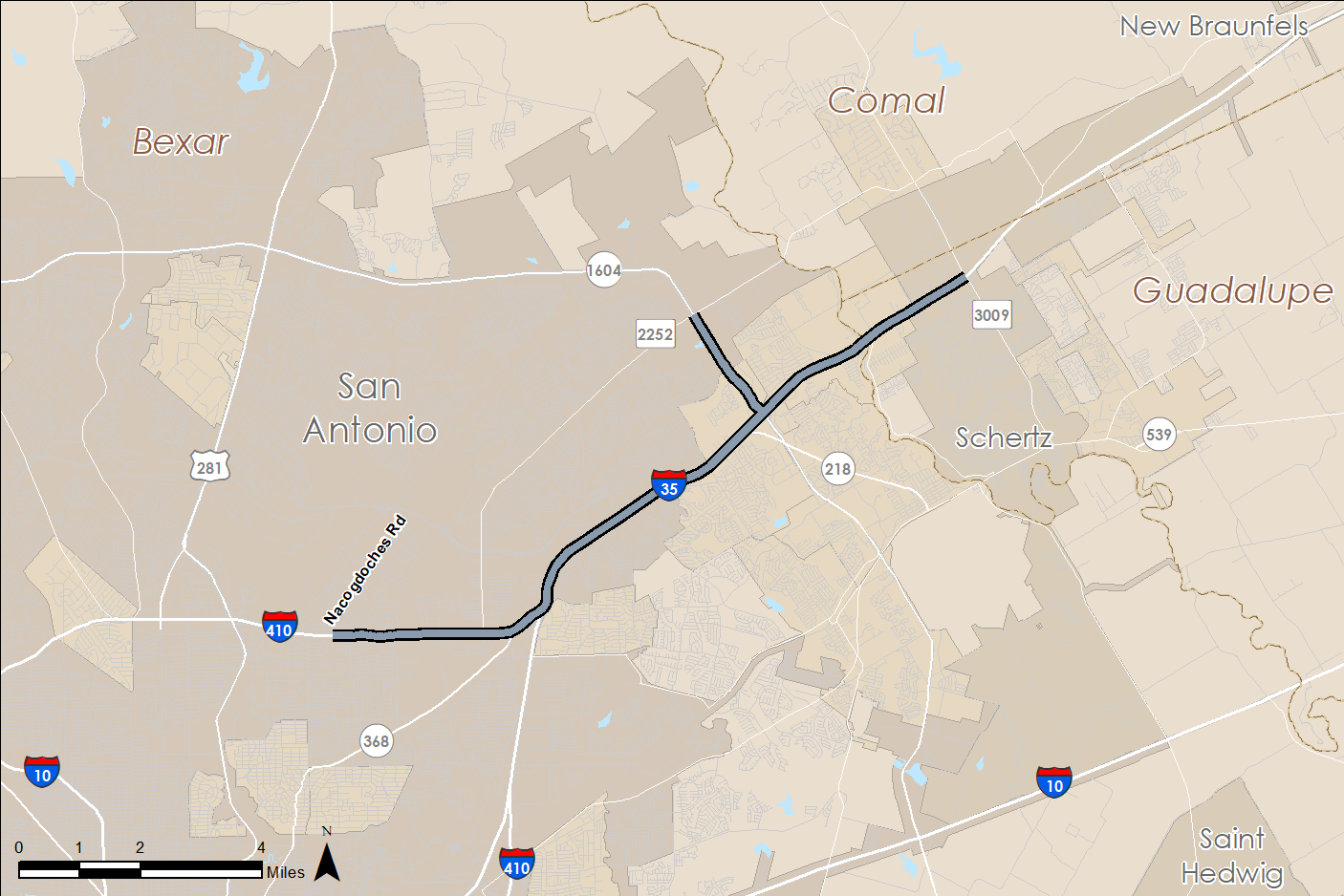 I-35 Northeast Expansion Central map