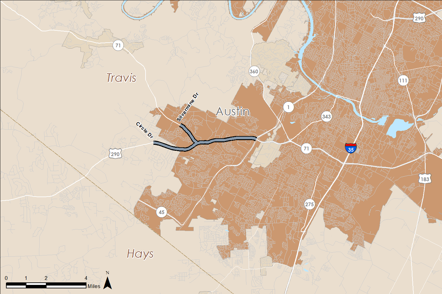 Oak Hill Parkway map
