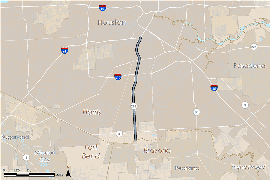 SH 288 map