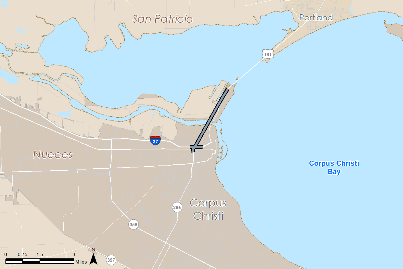 US 181 Harbor Bridge Replacement map