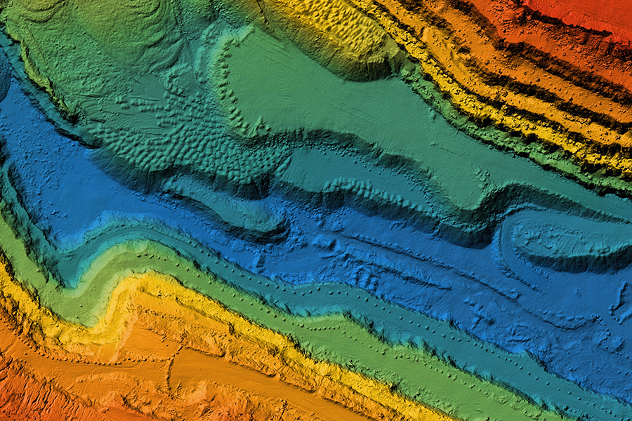 Colorful image of topographical map