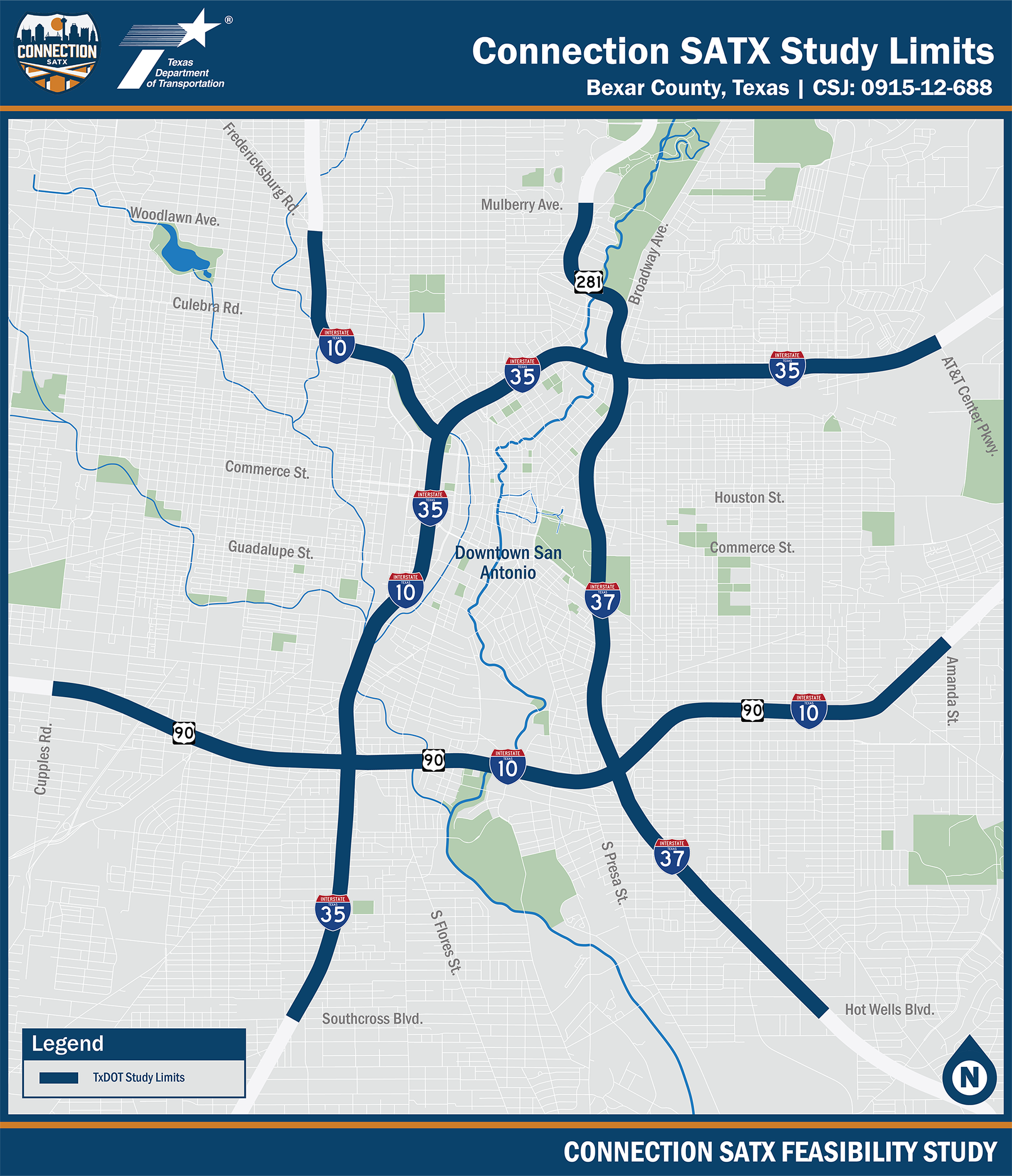Connection SATX Study Limits map