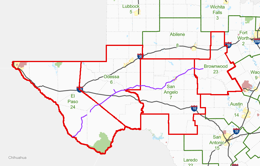 Mapa del distrito de servicios ferroviarios