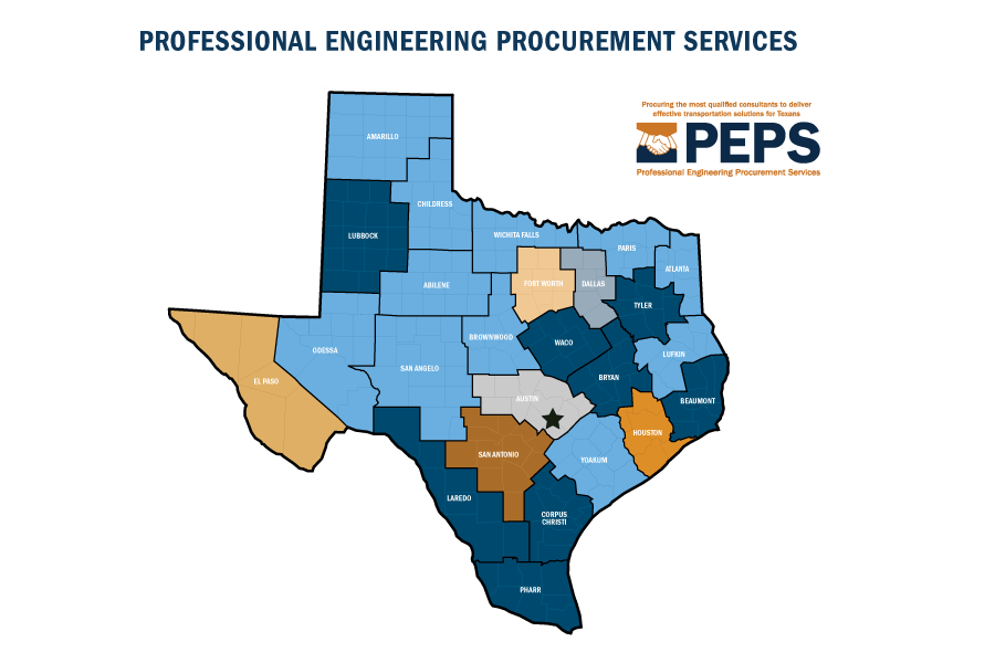 Professional Engineering Procurement Services centers map