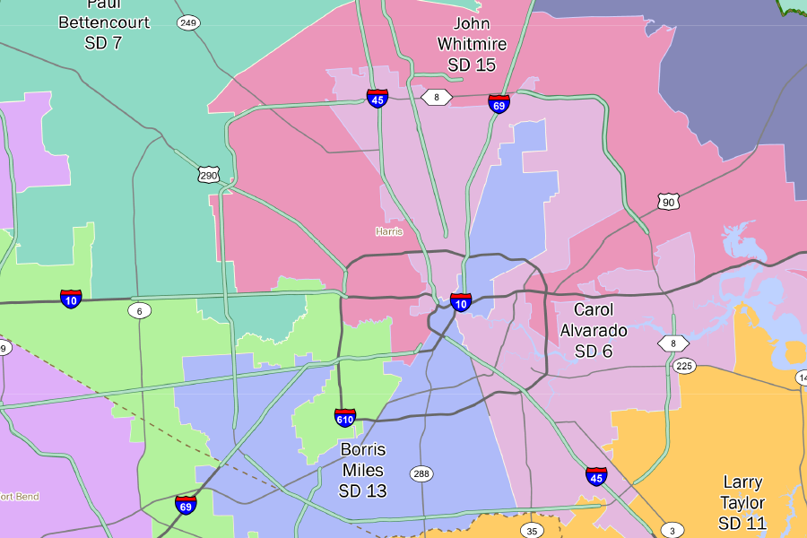 Texas Senate map