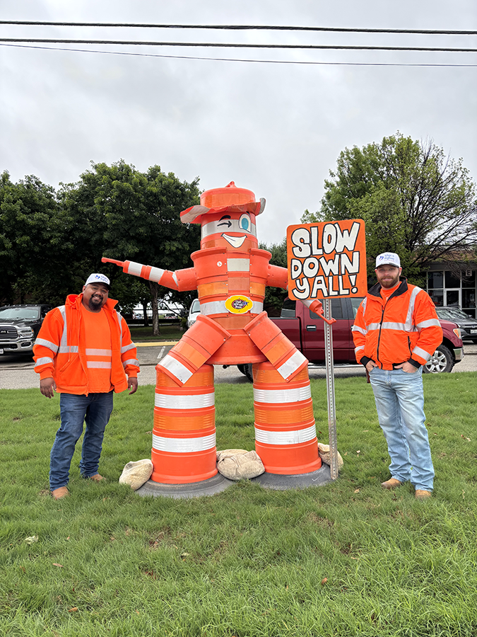 El vaquero cono del distrito TxDOT San Angelo.